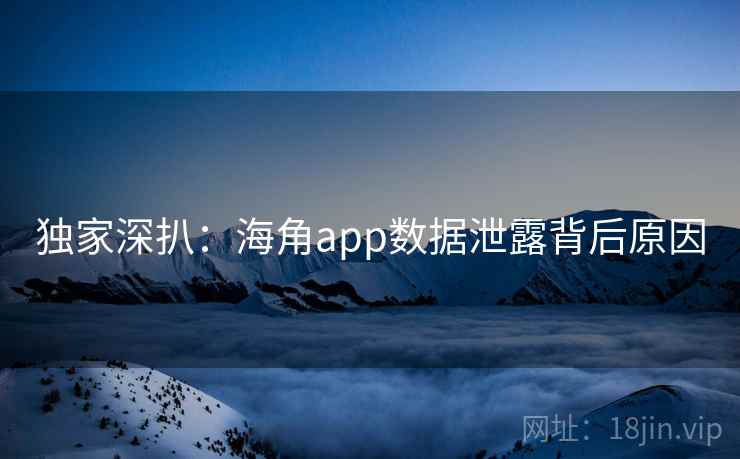 独家深扒：海角app数据泄露背后原因