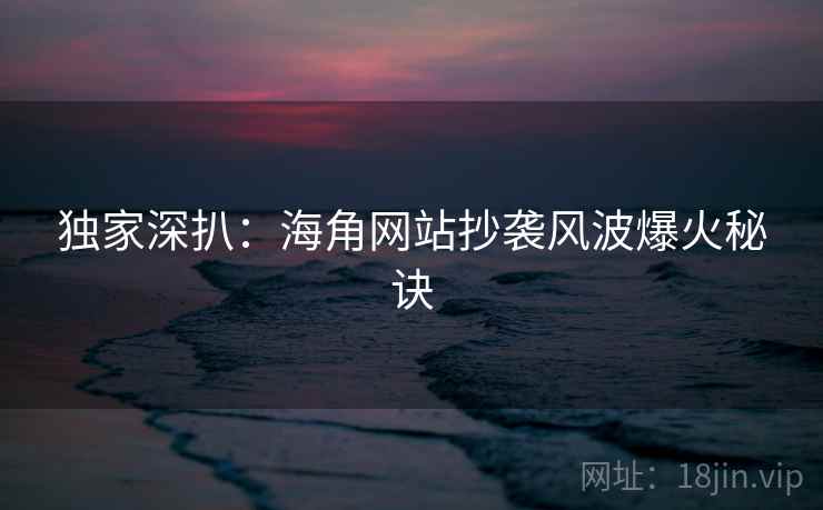 独家深扒：海角网站抄袭风波爆火秘诀