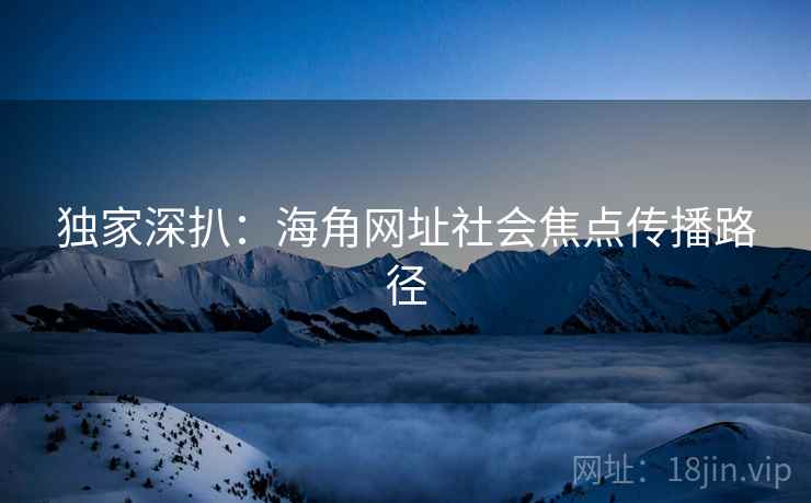 独家深扒：海角网址社会焦点传播路径