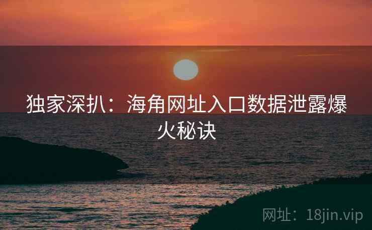 独家深扒：海角网址入口数据泄露爆火秘诀